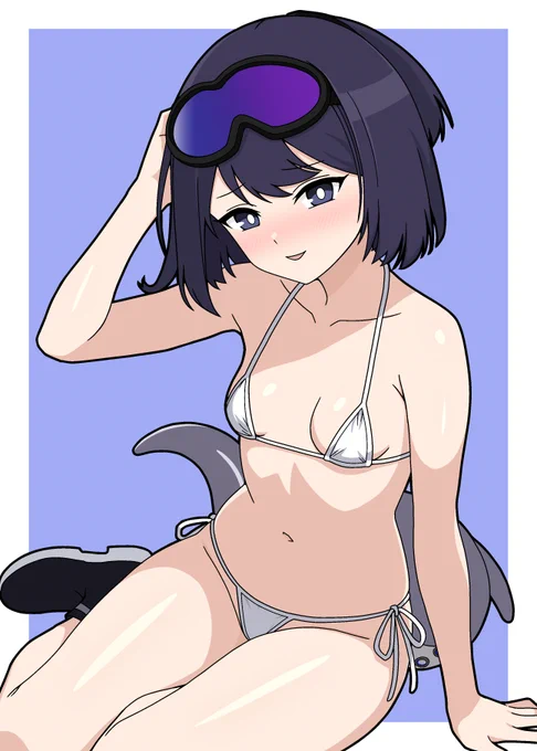 マイクロビキニはムチムチ爆乳ボディが主流だけど小さいスレンダー体型も良いよねってイラスト
