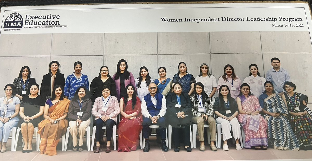 It’s been the most enriching experience Learning from <a href="/promila_agarwal/">Promila Agarwal</a> <a href="/SandeepParekh/">Sandeep Parekh</a> and industry veterans you can only dream of. The most diverse yet graceful  cohort. Proud to be the first batch of WIDL at IIM A#womendirectors #learning