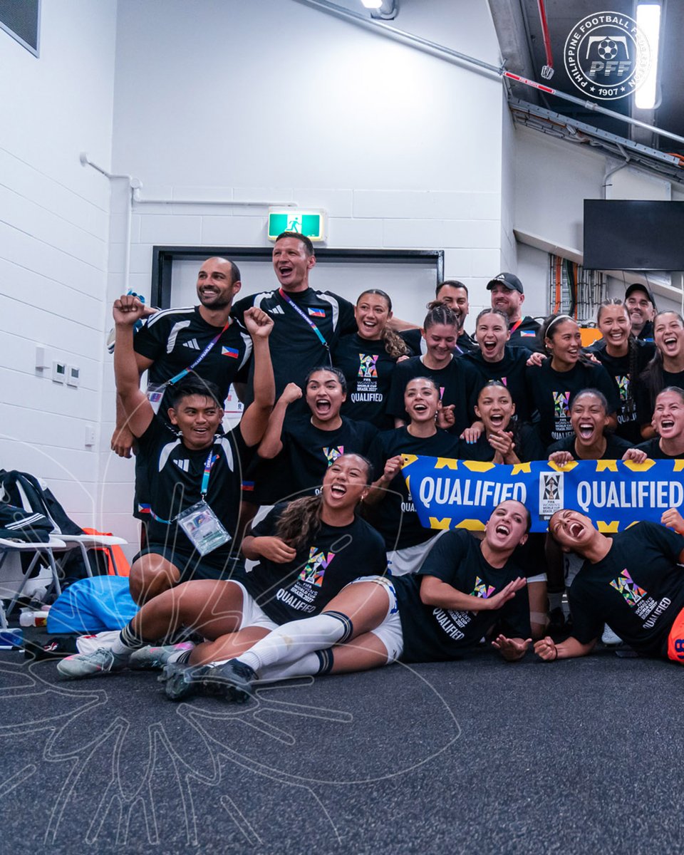 PilipinasWNFT's tweet photo. That feeling of making it to the @FIFAWWC for the second consecutive time. 🇵🇭

#LabanFilipinasParaSaBayan #WeGoAgain https://t.co/DD8198neaV