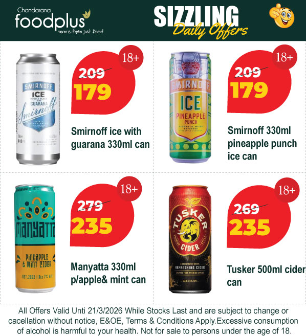 ChandaranaSuper's tweet photo. Beat the sunset and the evening crowds! ๐
Thursday afternoon deals are officially live at Chandarana Foodplus. Score the freshest picks now so you can relax later. Your dinner plans just got an upgrade! ๐ฒ๐ #AfternoonAudit #FoodplusFresh #ThursdayTreats #mbibchandarana310126 https://t.co/8c9ymW9raE