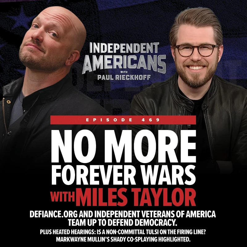 Trump's Iran war is spiraling. Veterans know where this road leads. New @Indy_Americans, <a href="/PaulRieckhoff/">Paul Rieckhoff🇺🇸🇺🇦</a> joins @DefianceDotOrg co-founder Miles Taylor to launch a push to elect 100 independent veterans this fall.

🎧Watch, share and join the movement: youtu.be/ce9SfvrjpFg
