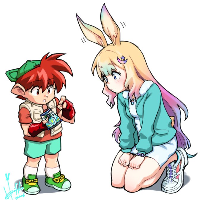 これは烈兄貴にマシンチェックしてもらってるあいぽさん🐰
#ミニ四駆 