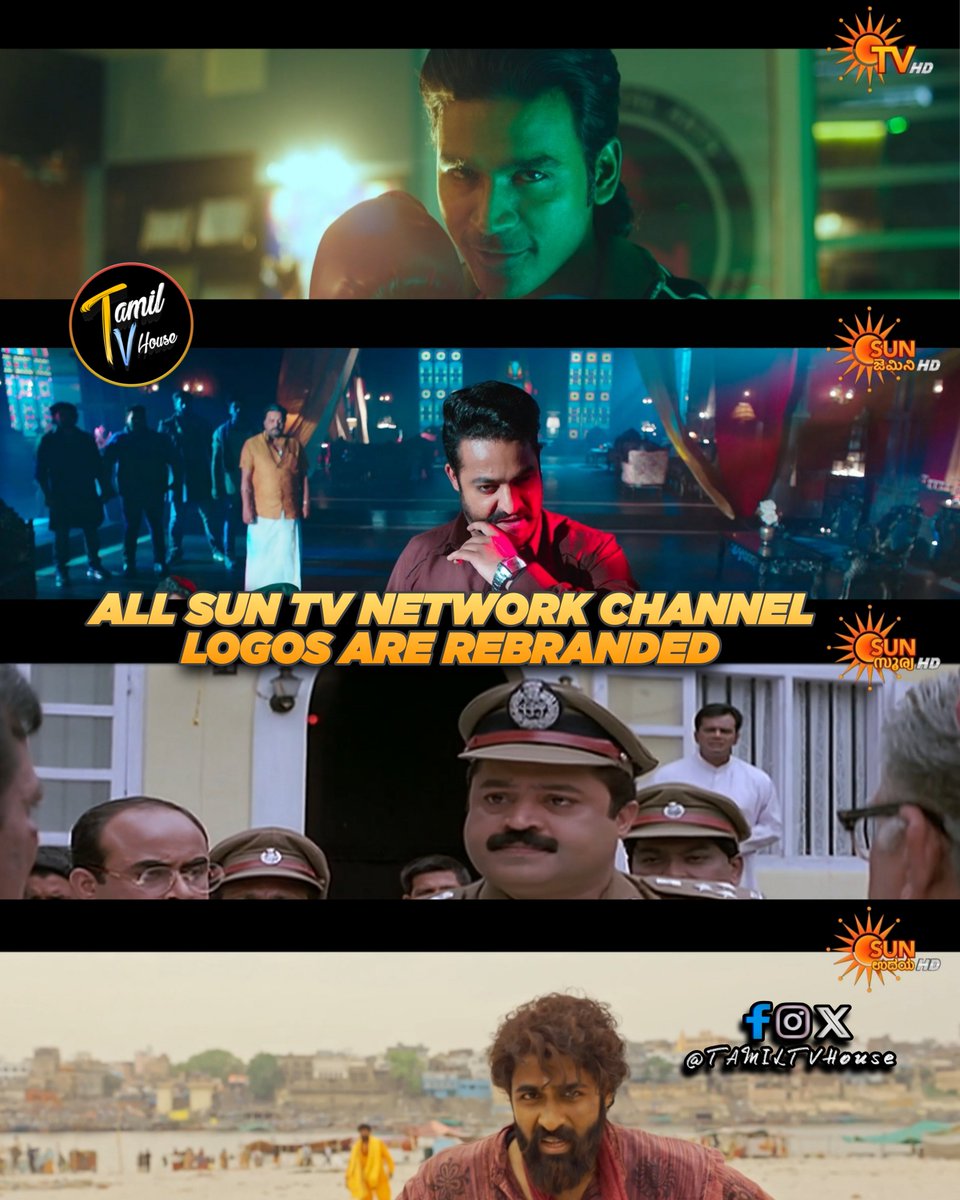 tamiltvhouse's tweet photo. After #SunTV Tamil channels logo revamped on Thaipoosam, it's other South region channel logos are rebranded with added 'Sun' prefix from today Ugadi
Now those channels are called as:
#SunGemini #SunSurya #SunUdaya
#SAISANGO #TAMILTVHouse
#GeminiTV #SuryaTV #UdayaTv https://t.co/6GQ2ck8Sc8