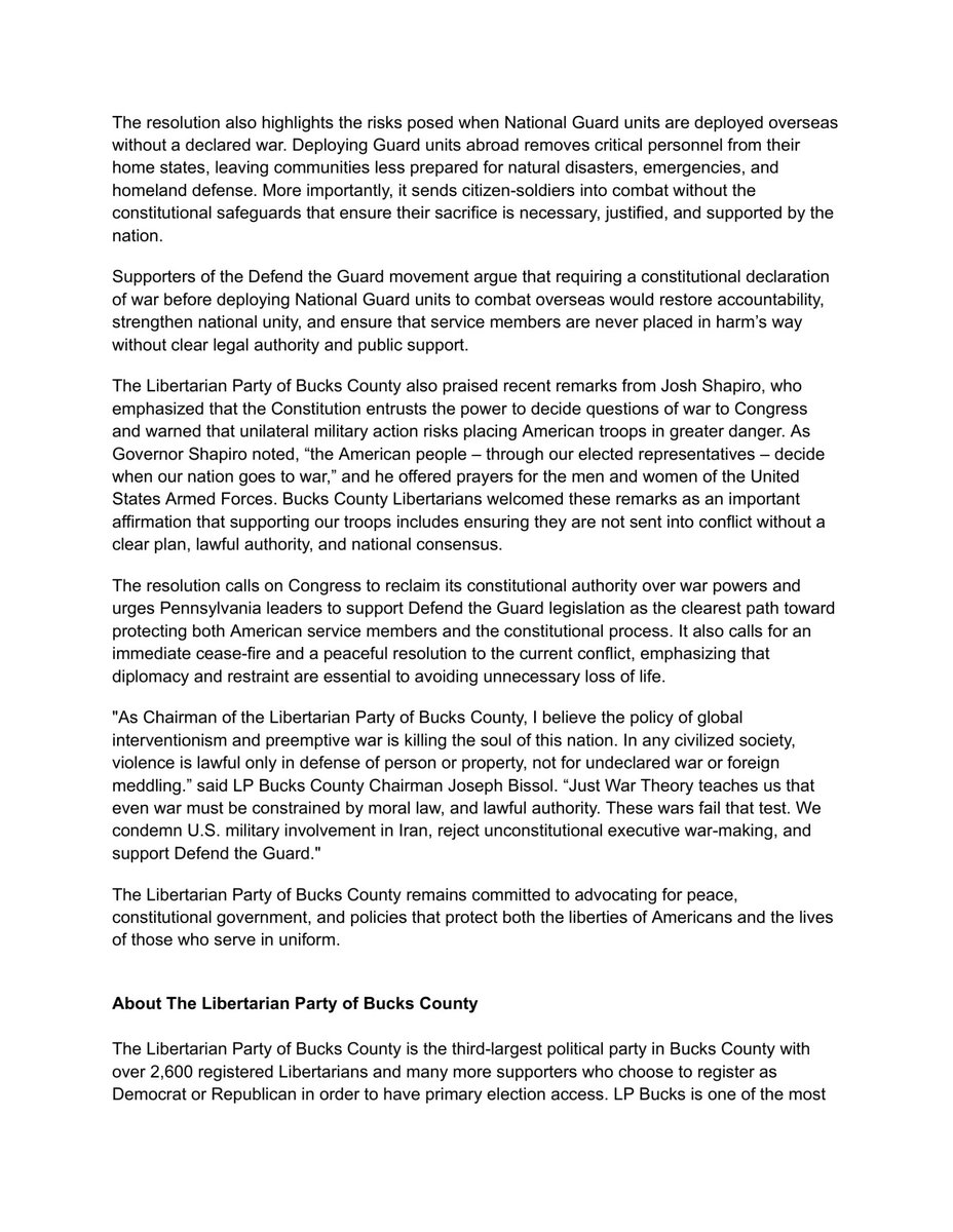 Libertarian Party of Bucks County tweet media