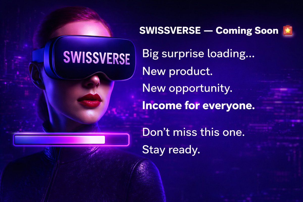 Swisscheese_fn's tweet image. SWISSVERSE — Coming Soon 🚨

Big surprise loading…

New product.
New opportunity.
Income for everyone.

RT &amp;amp; WIN 1000 SWCH 🎁

Stay ready.

#SWCH #SwissCheese #metaverse