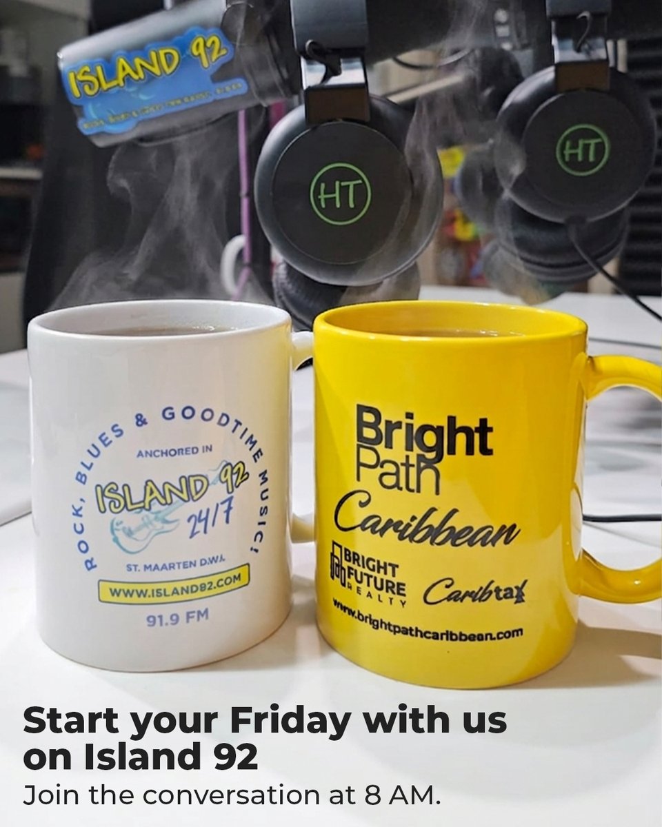 ☕🎙️ Grab your coffee and join us every Friday at 8 am on @‌Island92sxm as the BrightPath team shares insights on immigration, business setup, tax compliance, and real estate in Sint Maarten.