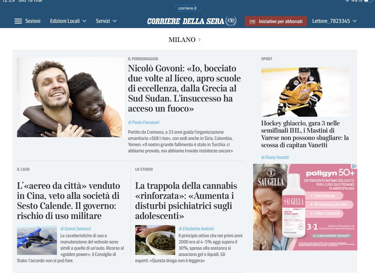 paoloangeloRF's tweet image. Non c’è due senza tre e il 4 vien da se’ per la quarta volta sono sul #corrieremilano , anche stavolta con richiamo su homepage del sito nazionale del #Corriere . Onorato di aver intervistato il grande #govoni @nicologovoni milano.corriere.it/notizie/cronac…