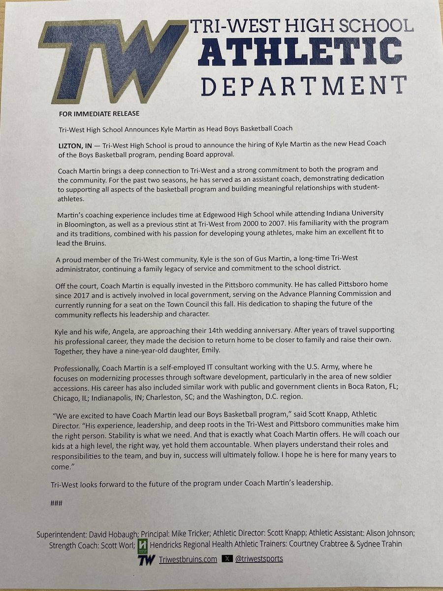 Tri-West High School Athletics tweet media