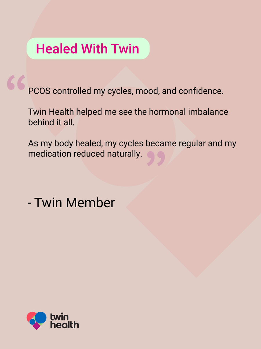 twinhealthindia's tweet image. PCOS once controlled my cycles, mood, and confidence. Finding the root cause changed everything. As my body healed, my cycles became regular, my energy returned, and I felt like myself again—strong, balanced, and in control. 🌿✨ #PCOSHealing #HormoneHealth