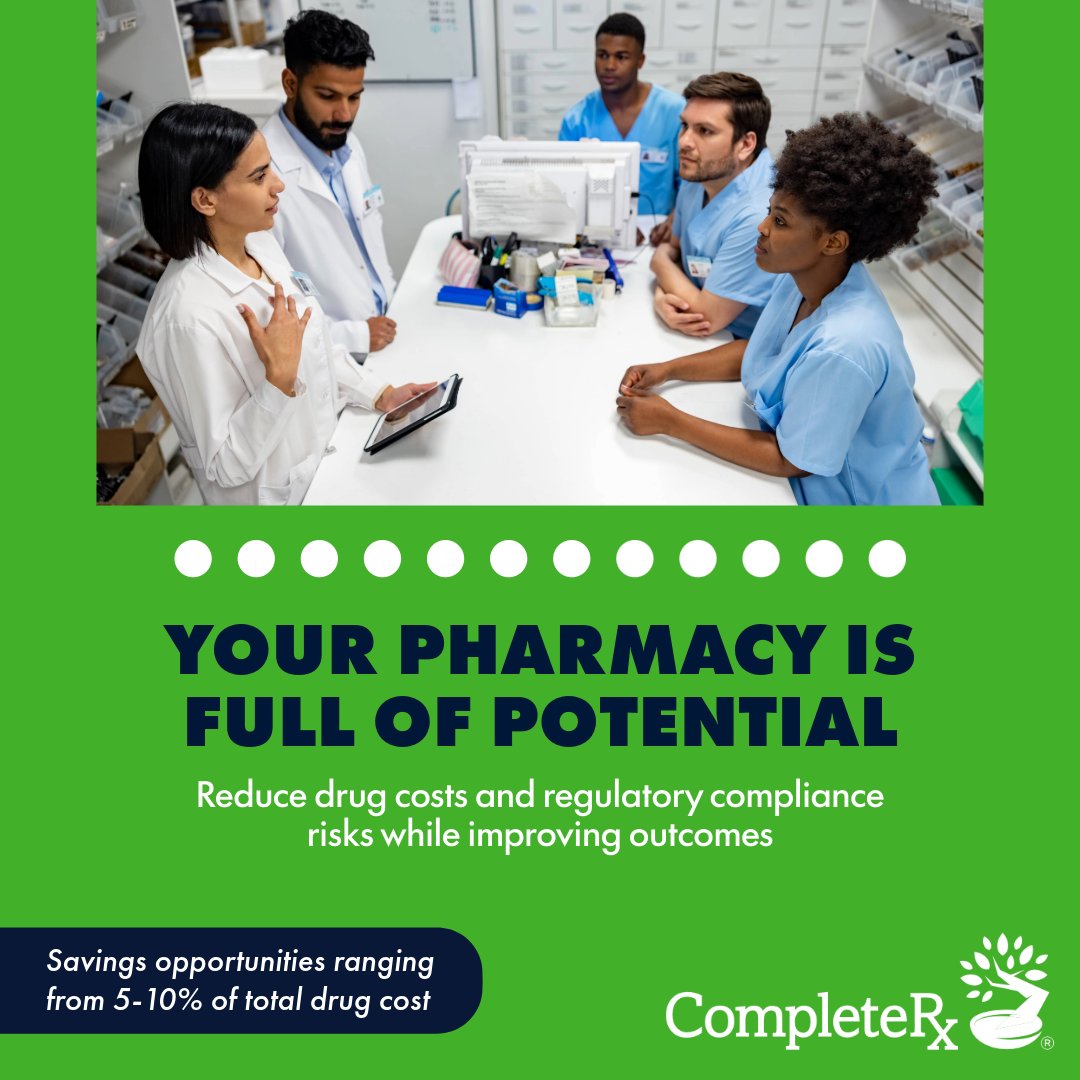 CompleteRx's tweet image. Hospitals today need pharmacy solutions that do more than check a box. At CompleteRx, we help organizations elevate performance, reduce risk, and enhance patient safety across the pharmacy enterprise.

See how we deliver impact: bit.ly/4tVkaNM

 #HealthcareSolutions