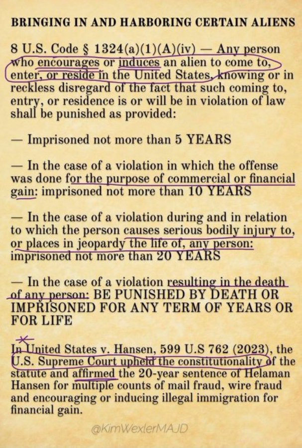 Buster_Meow's tweet photo. @atensnut as if this wasnt enough!
#8USC 1324 harboring illegal immigrants https://t.co/320udBxngh