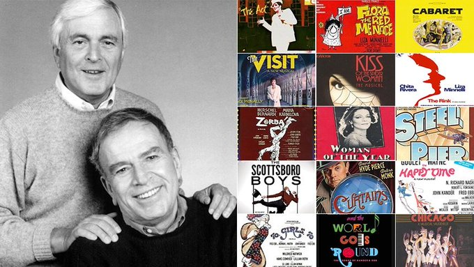 iShowTunes's tweet image. Happy Belated 99th Birthday (3/18) to a #Broadway #Composer LEGEND...
John Kander !

(#JohnKander, L./#FredEbb, R.)
#Cabaret #Chicago #SteelPier #Zorba #TheAct #KissOfTheSpiderWoman #TheRink #TheVisit #FloraTheRedMenace #LizaMinnelli #Curtains #AndTheWorldGoesRound #KanderAndEbb
