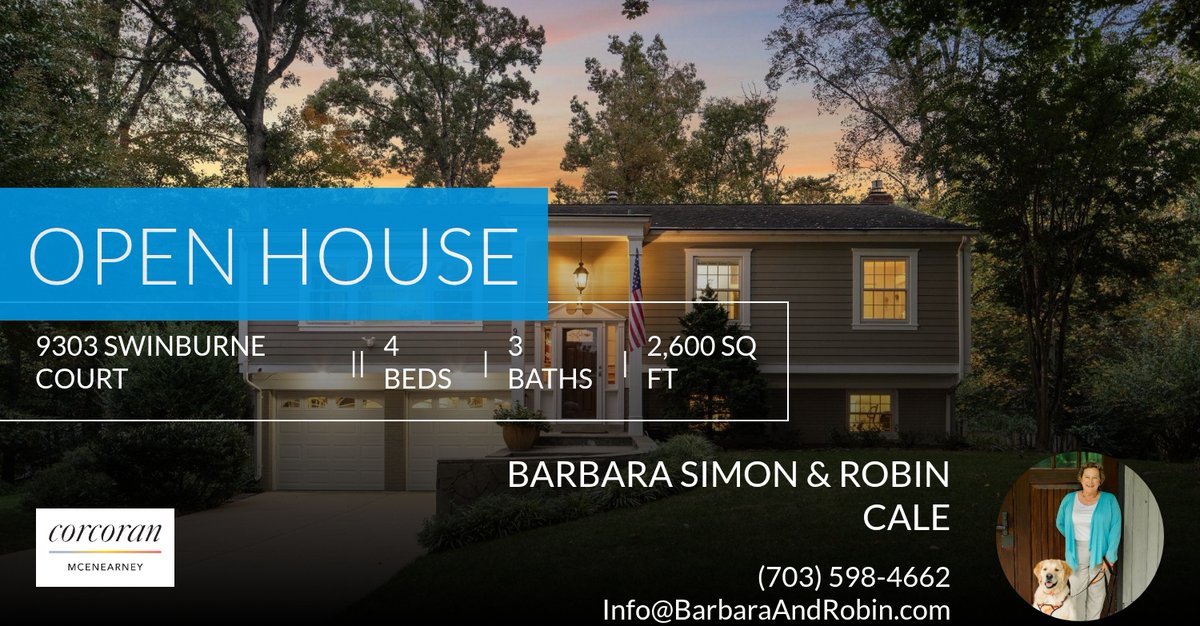 This listing won't last! Take a look before it's gone. Feel free to ask any questions or give me a call at (703) 598-4662 📱! Open house: March 22nd at 12:00 PM.

Barbara Simon &amp;
Robin Cale homeforsale.at/9303_SWINBURNE…