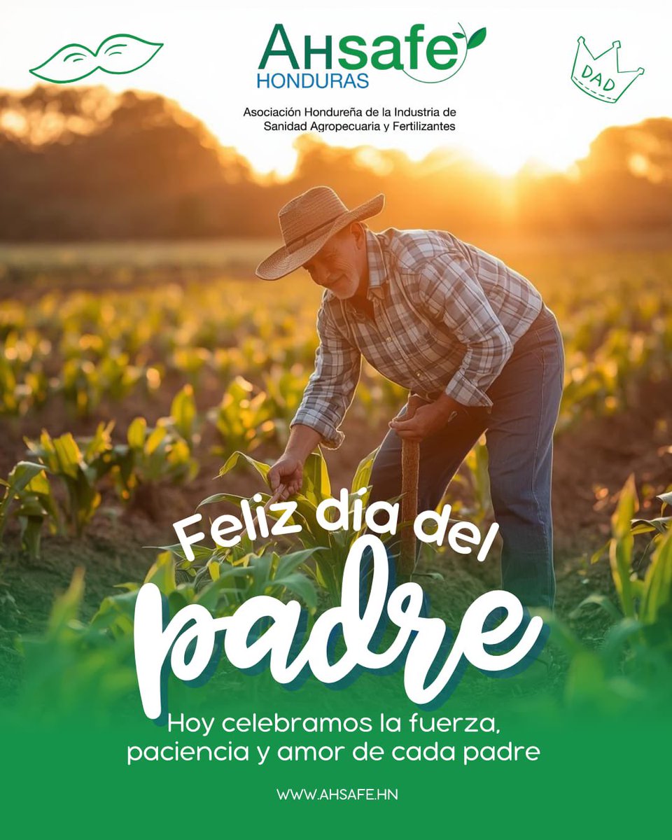 Ahsafe1's tweet photo. 👨‍🌾👔 En AHSAFE reconocemos a los padres que con esfuerzo y dedicación impulsan a sus familias y al sector agropecuario. 🇭🇳

Gracias por su compromiso y ejemplo.
¡Feliz Día del Padre! 🌱

#DíaDelPadre #AHSAFE #Honduras #SectorAgropecuari https://t.co/2thuP9pA2T