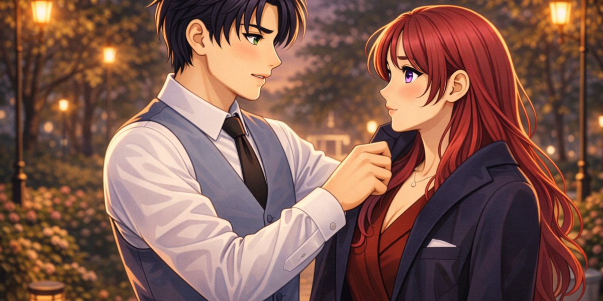 Renjuld's tweet photo. Small gestures that feel like the whole world stopped. They are now too close to just be 'getting to know each other' anymore. #AnimeRomance #SlowBurn #HeartFlutter https://t.co/ZNhQC9f8C3