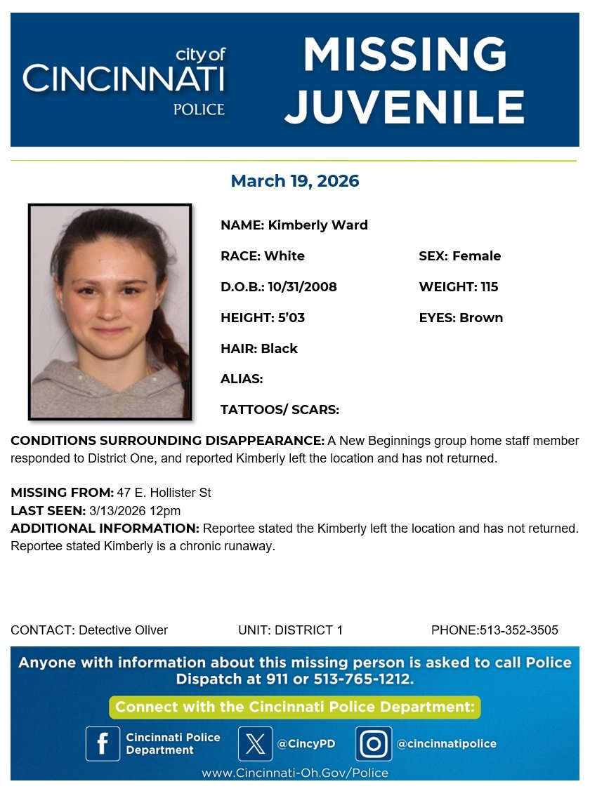 Cincinnati Police Department tweet media