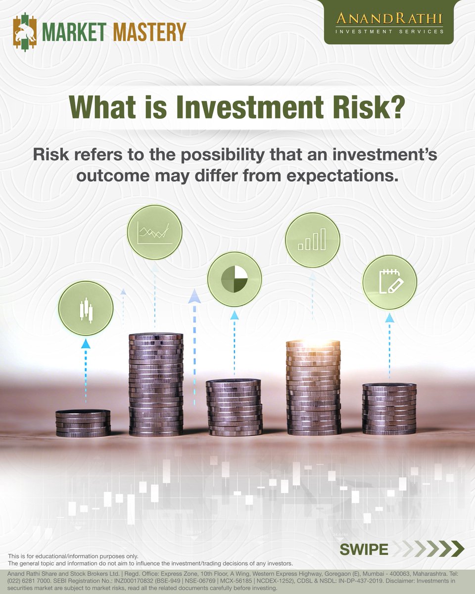 rathi_online's tweet image. ⚠️ Risk is a part of investing.
 Understanding different types of risks can support more informed decisions.

#InvestmentRisk #InvestorEducation #FinancialPlanning #AnandRathi