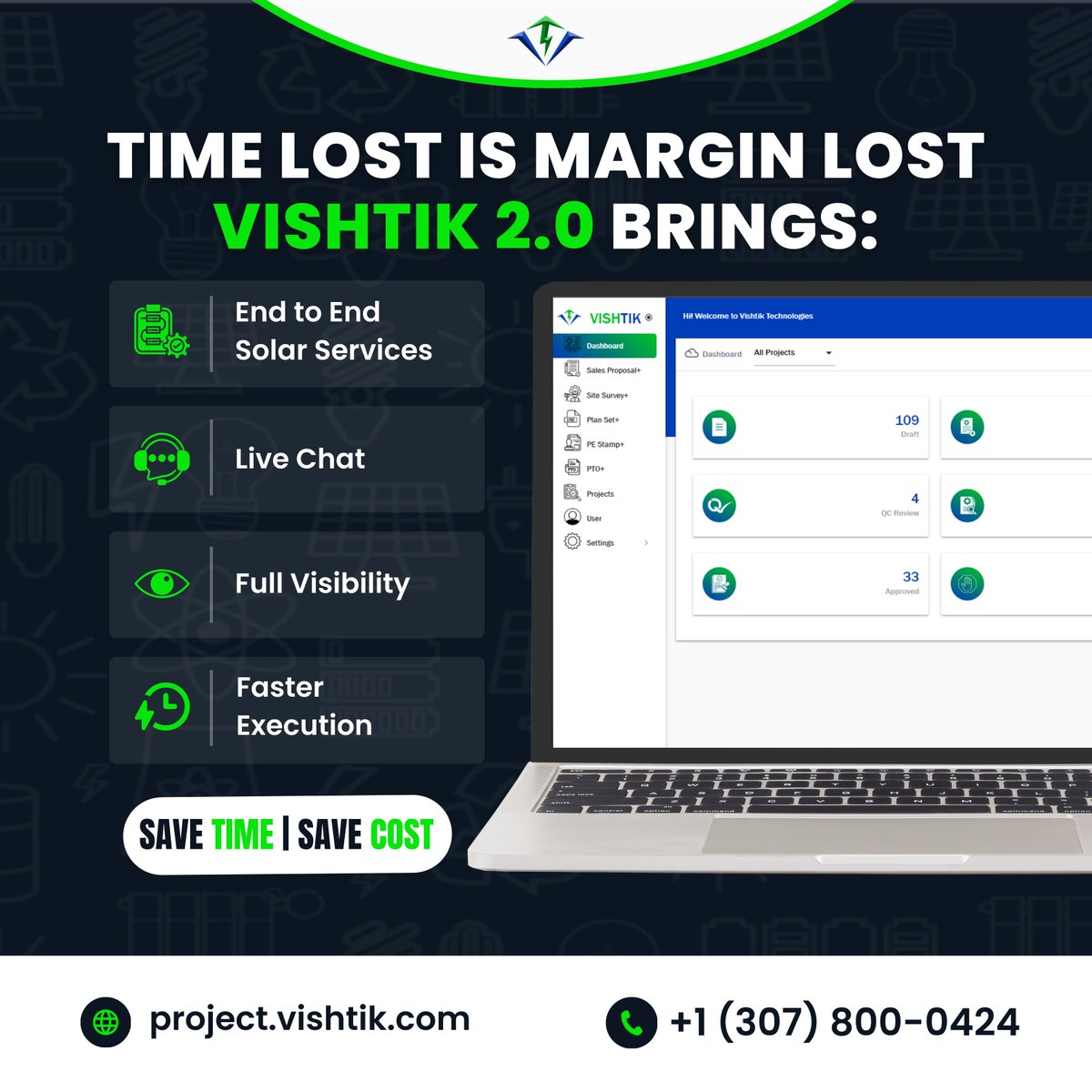 VishtikLLC's tweet photo. Crew downtime and permit delays increase cost per install. Vishtik 2.0 compresses timelines and improves utilization.

Stop losing time and margins streamline your workflow today: https://t.co/pIGpYSzInj

#SolarEngineering #SolarWorkflow #ProjectManagement #SolarInstallers https://t.co/i7If14Y8HF