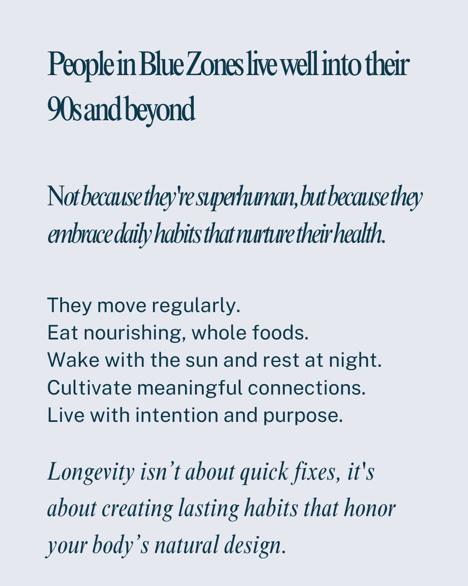VitalityHealt13's tweet image. The people in Blue Zones aren’t living extraordinary lives. They prioritize movement, whole foods, sleep, strong connections, and purpose. 

📞 (269) 323-4473
🌐 yourvitalityhc.com/functional-med… 

#portage #yourmedicalandnutritionalhealingcenter #weightloss  #HormoneHealth