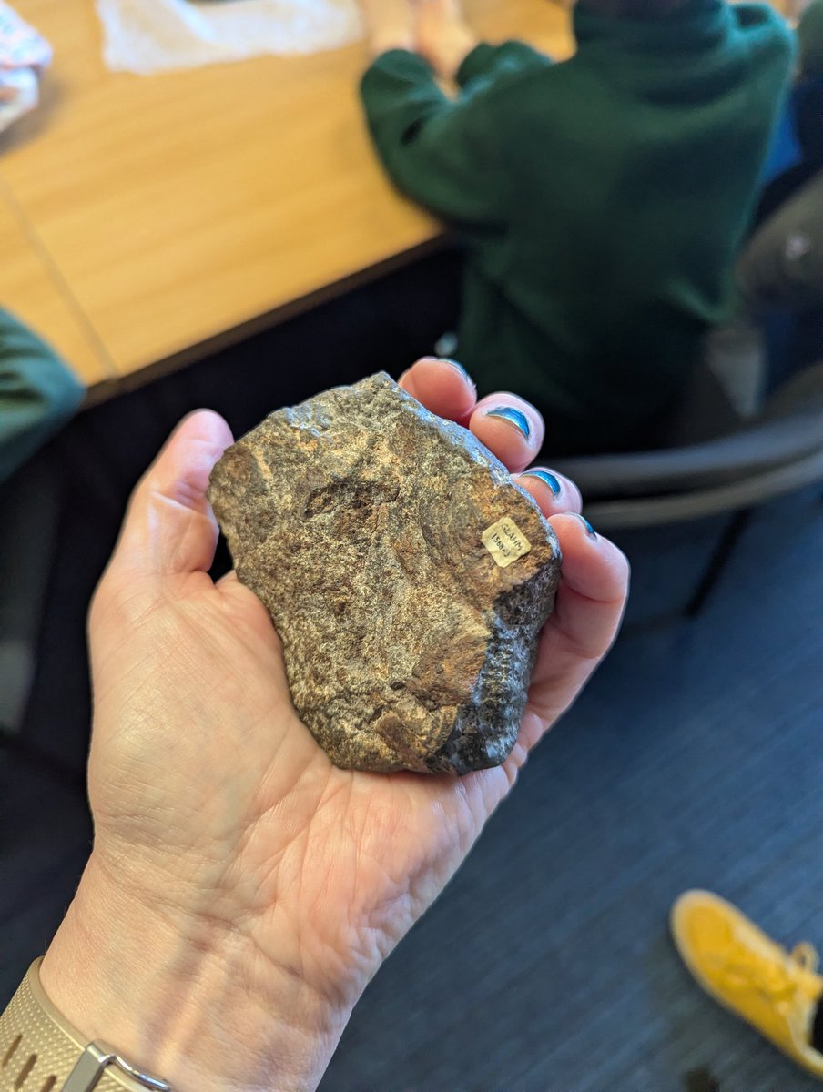 CBoCommsUofG's tweet photo. Fantastic effort by Aine O'Brien and Luke Daly @UofGSciEng trying to talk about meteorites to a group of kids demanding their lunch 😁

@HillheadPrimary @UofGEducation https://t.co/mK5Pcw6RPv