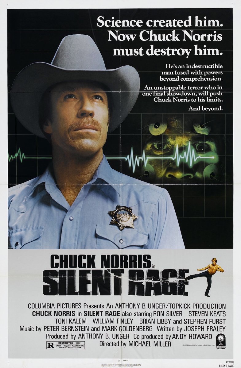 EugWSerra's tweet photo. On April 2, 1982, Silent Rage was released! #SilentRage #ChuckNorris #RonSilver
#StevenKeats #ToniKalem
#WilliamFinley #BrianLibby
#StephenFurst https://t.co/0rhiWLdG9Y
