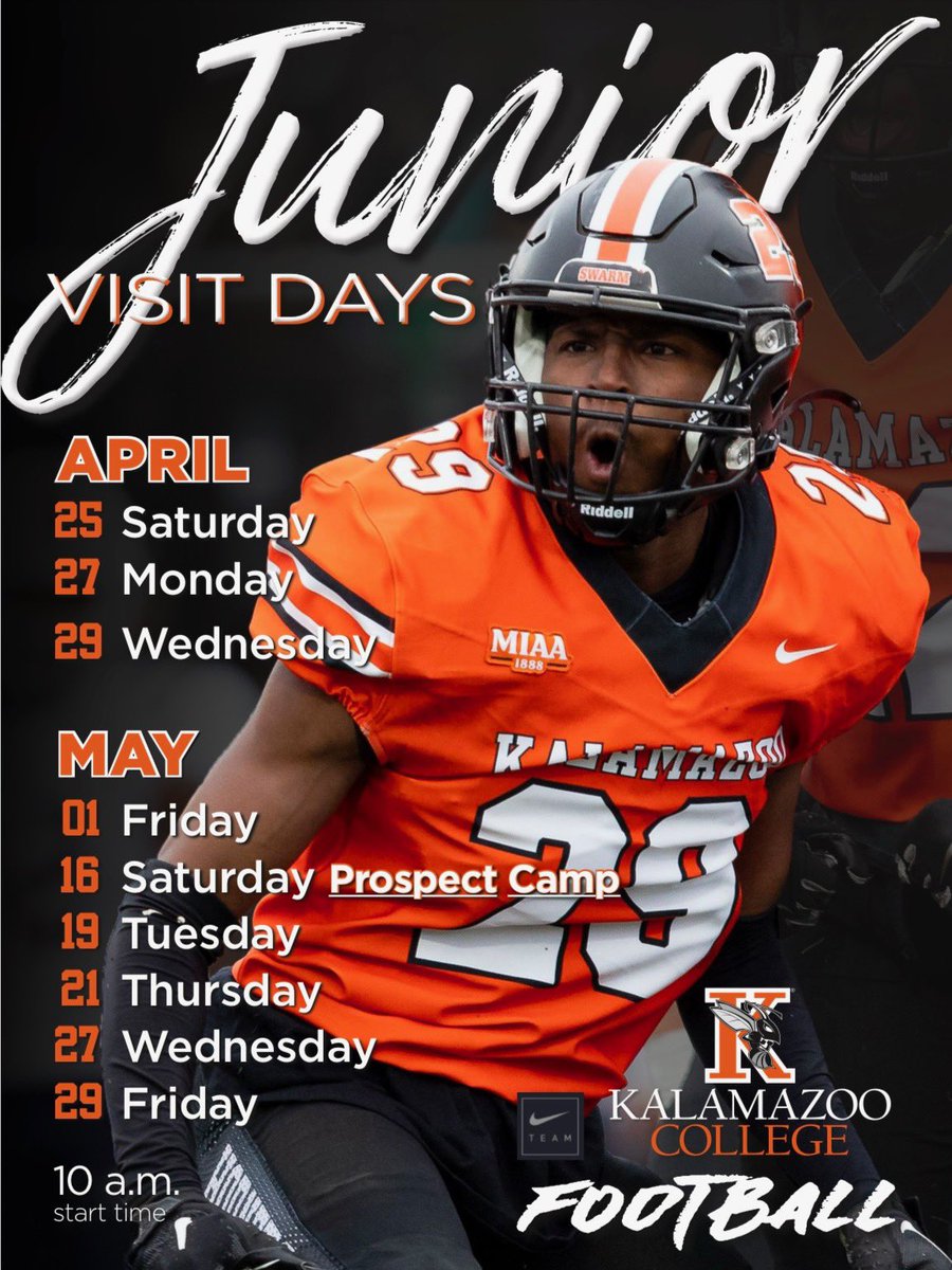 Appreciate <a href="/CoachCWhitehead/">Clay Whitehead</a> and <a href="/KzooFootball/">Kalamazoo College Football</a> for the invite