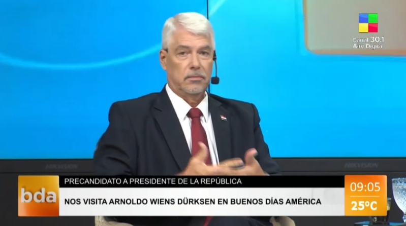 AmericaTVPy's tweet photo. 📌 AHORA  

Precandidato a la Presidencia, Arnoldo Wiens, en #BuenosDíasAmérica.  

📷 Miranos en https://t.co/8TeokAOXhK https://t.co/3ZfCbpfC5f