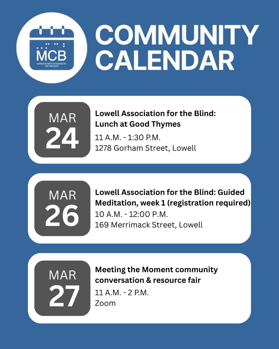 Massachusetts Commission for the Blind (MCB) tweet media