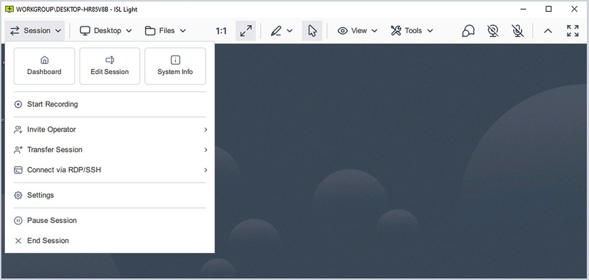 ISL_Online's tweet image. ISL Light 5: new Session menu
🔹 All session tools in one place
🔹 Less clutter, easier navigation
👉 islonline.com/blog/2026/03/1…
#remotedesktop #remotesession #remotesupport