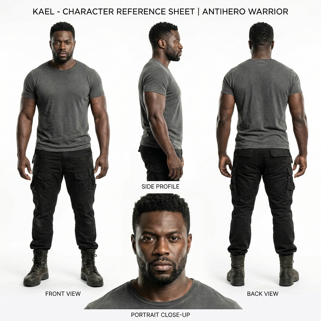 Character sheet turnarounds