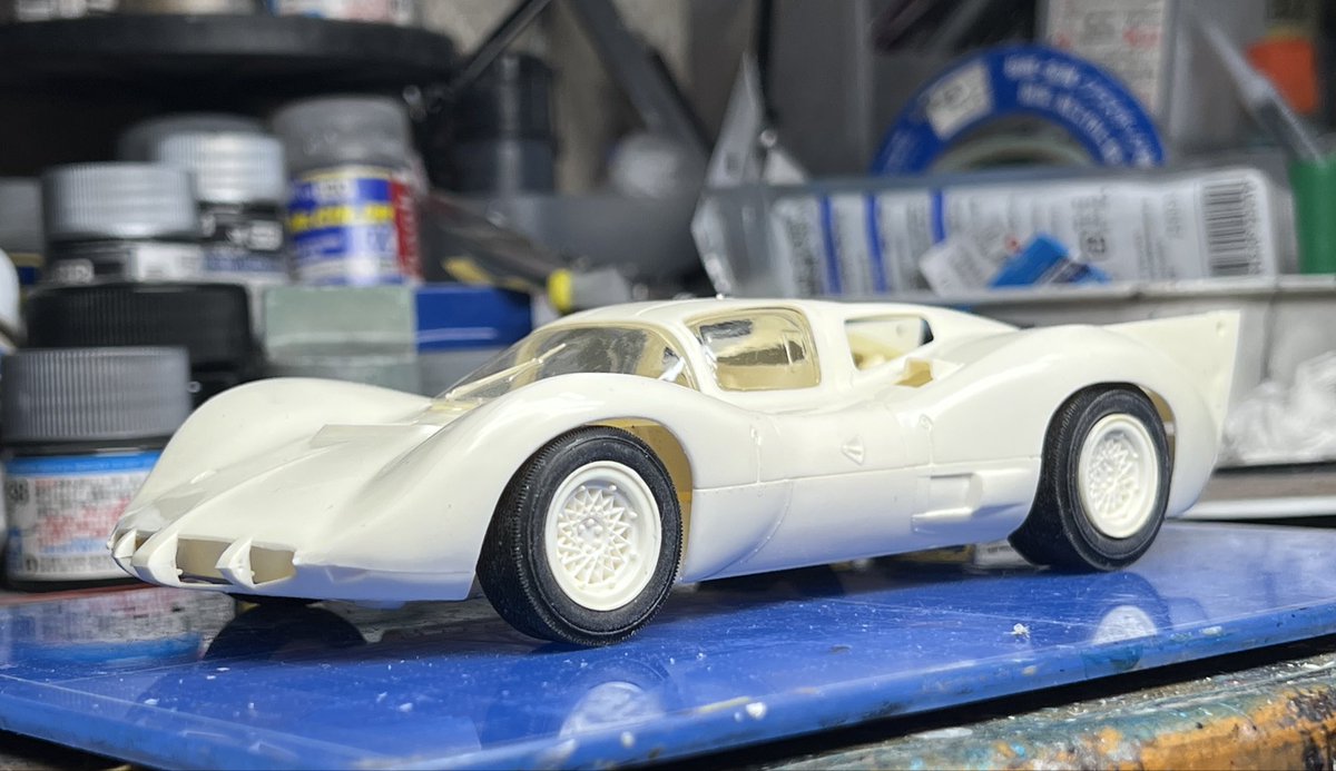 KTanisaki's tweet image. #Chaparral2D
#Monogram
所謂ハセモノのキット。
購入したのは34年前か。
60年代の金型なんでアチコチ手直しして理想の佇まいに。