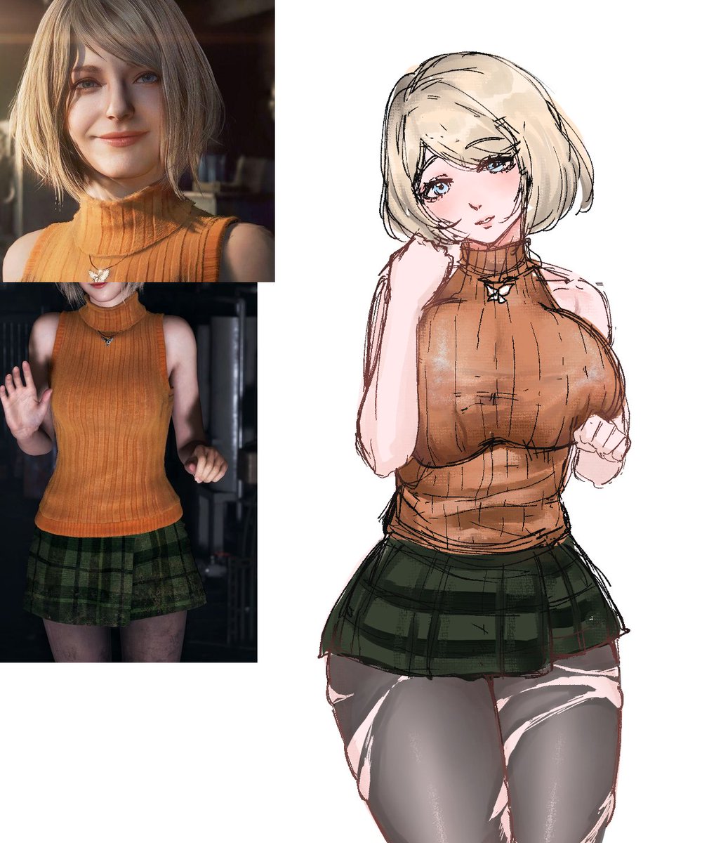 _choco15_choco7's tweet photo. #residentevil #re5 #ashley #fanart #nsfwtwtًً 
i draw ashley as my style
maybe i buff too much? (sr i can't help it..) https://t.co/3BliiDLWsq