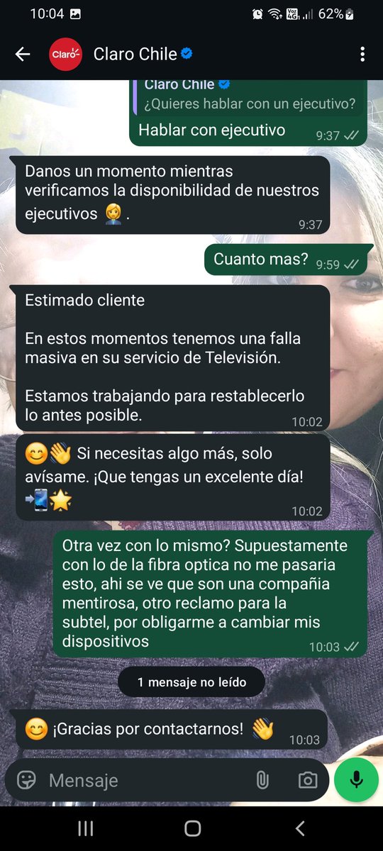 Bullanguera2019's tweet photo. Esperar 20 minutos para esta respuesta? 🤬😡🤬😡 @clarochile_cl https://t.co/ZcQgJjUua0