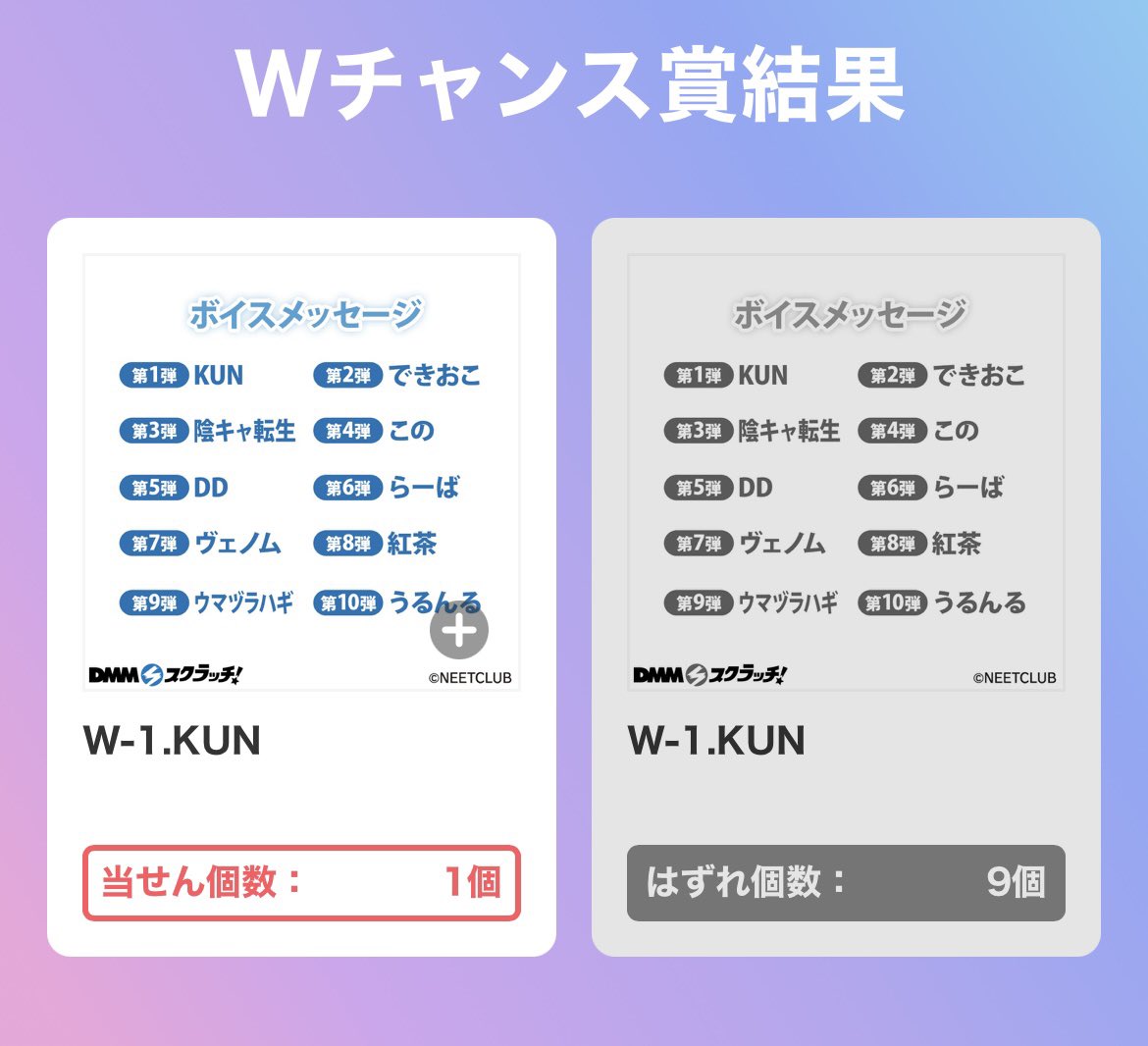 chris_chann2's tweet photo. 10連でkunさんのアクスタとか出なかったけどボイス回収出来たので純粋に嬉しい
 #ニート部3DMMスクラッチ https://t.co/tfUwtgSkjO