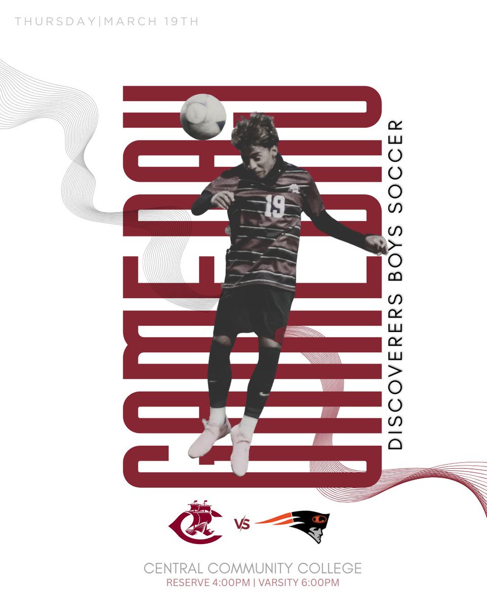 CHSBFutbol's tweet photo. 🚨GAMEDAY 2026  is FINALLY HERE🚨

📍Columbus, NE
🏟️ CCC Raiders Turf Field
⏲️ Reserves 4:00PM | Varsity 6:00PM
🆚 Lexington Minutemen

#TheDiscovererWay  ⚽️ https://t.co/Wul6KsNRlT