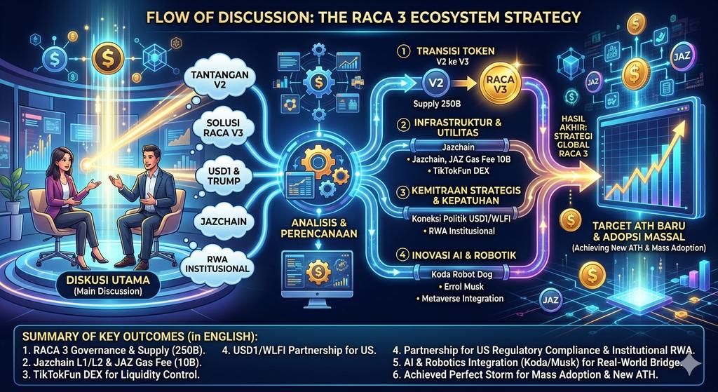 Aku akan membagikan diskusi aku dan teman lamaku tentang #RACA $RACA #RWA PROJECT 💎❤️🫶
Berikut adalah keterangan alur ekosistem #RACA 3 <a href="/RACA_3/">RACA</a>  dalam bahasa Inggris untuk melengkapi gambar ini :