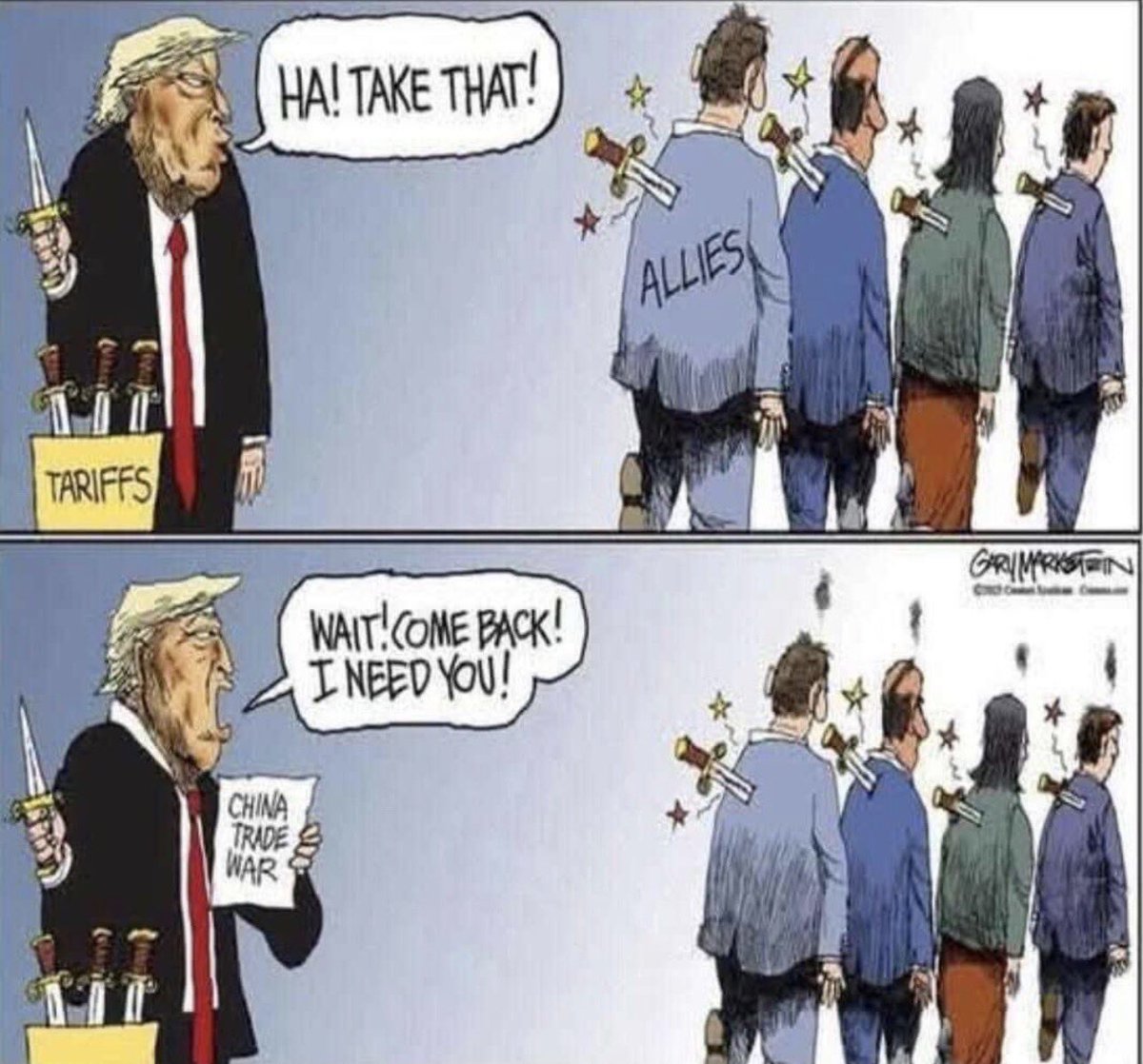 Shit on your allies all year then expect them to come at your beck and call… 🤦‍♂️ fucking delusional….😂 #donaldtrump #trumploser