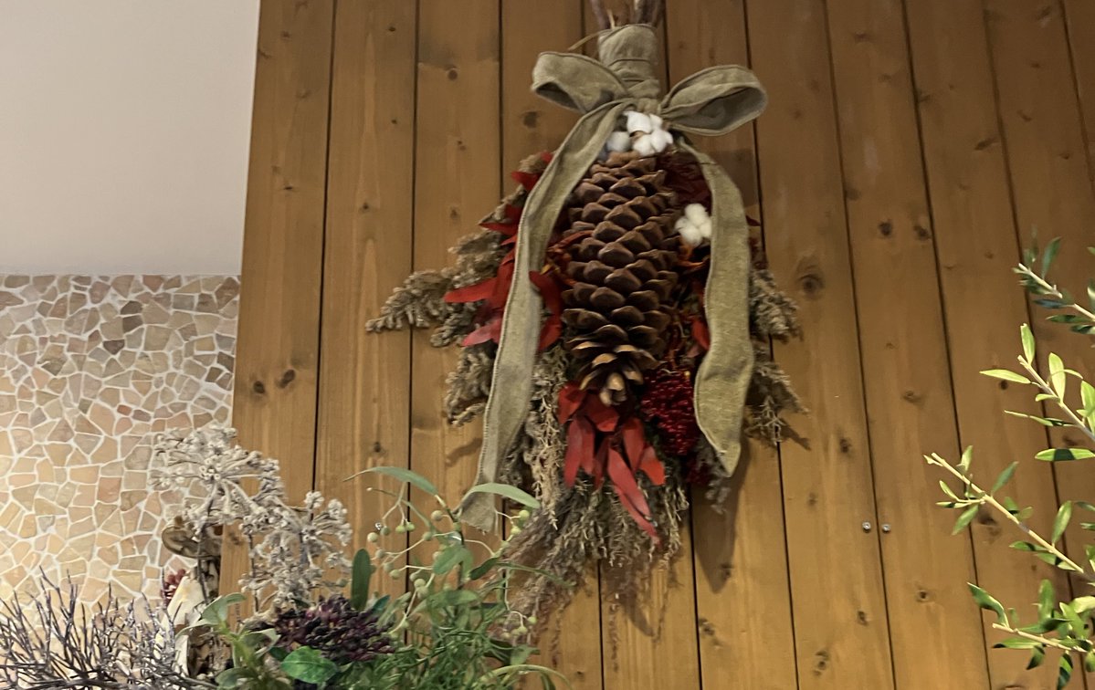 ケーキ屋さんで、めちゃくちゃでかい松ぼっくりがあった、20センチはあった。こんな大きくなる？外国のなのかね？