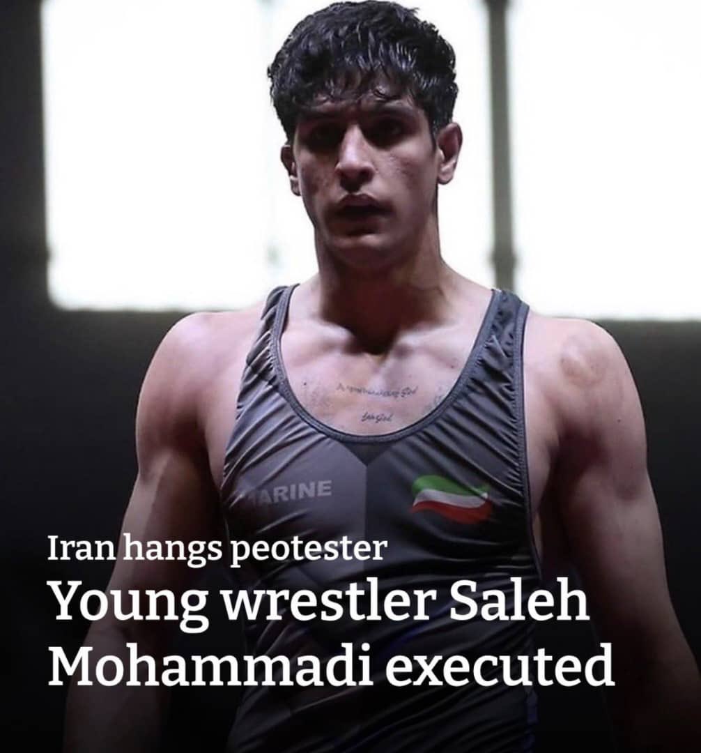 GlobalNewsHQ_'s tweet photo. Iran Executes 19-Year-Old Wrestler and Protester Saleh Mohammadi”
#Iran #SalehMohammadi #HumanRights #Protester #Execution #JusticeForSaleh #IranProtests #YoungWrestler #StandForFreedom #GlobalNews https://t.co/1GifOFNphv