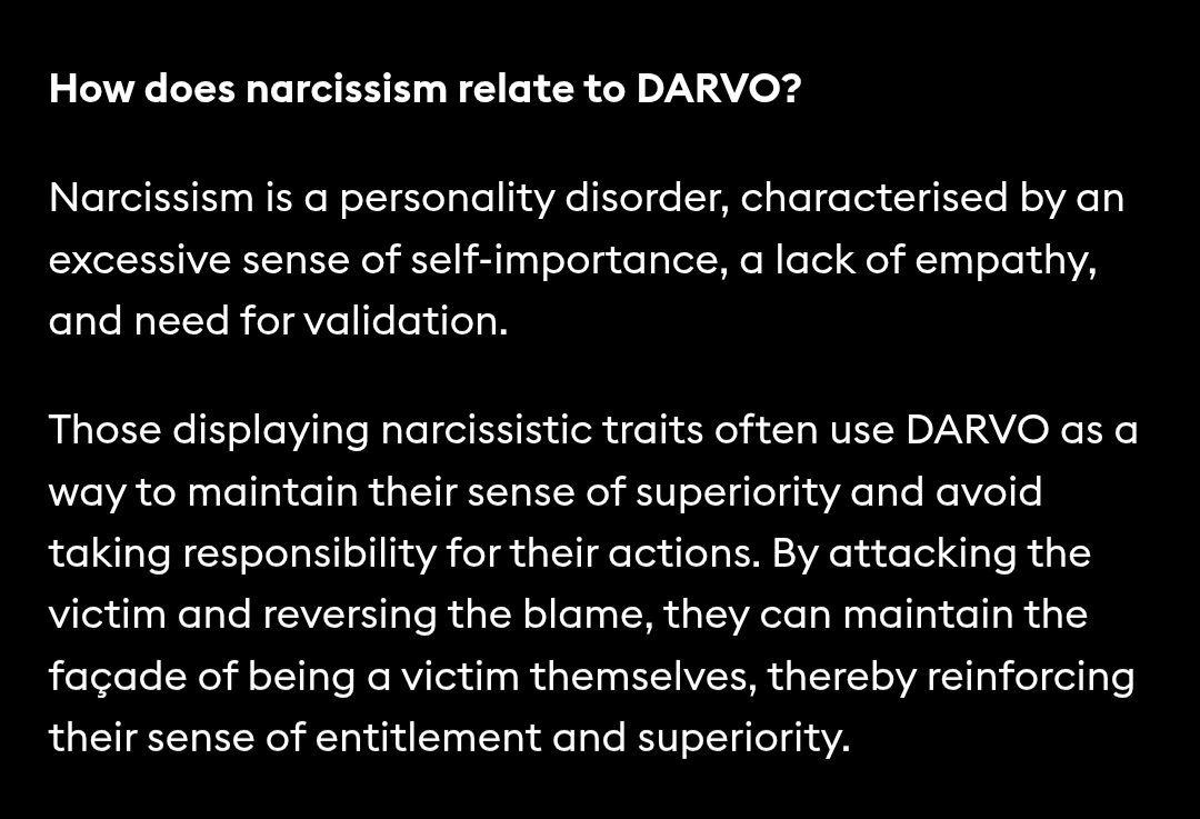 notabsinthed's tweet photo. For awareness lang para sa mga hindi alam kung ano ang darvo method.

This is a commonly used manipulation tactic na kadalasang ginagawa ng mga narcissist. https://t.co/u4W4CHHCPK