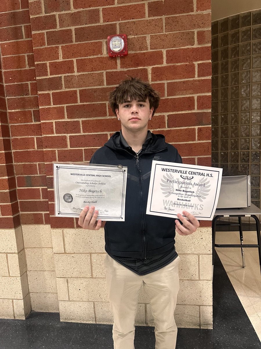 Honored to be recognized as a Scholar-Athlete for the winter sports season! 
3.9 GPA <a href="/WCHS_Football/">WCHS 🏈 Warhawks</a> 
Hard work in the classroom and on the field.<a href="/Coach_Franke/">Josh Franke</a> <a href="/thevicrainey/">Vic Rainey</a> <a href="/shafferdb/">Coach Dan Shaffer</a> <a href="/Coach_Z_Hill/">Zach Hill</a> <a href="/_CoachWallace_/">Jacob Wallace</a>  <a href="/TheOhio7/">The Ohio 7</a> <a href="/sixstarfootball/">Six Star Football | PLUS+</a>
