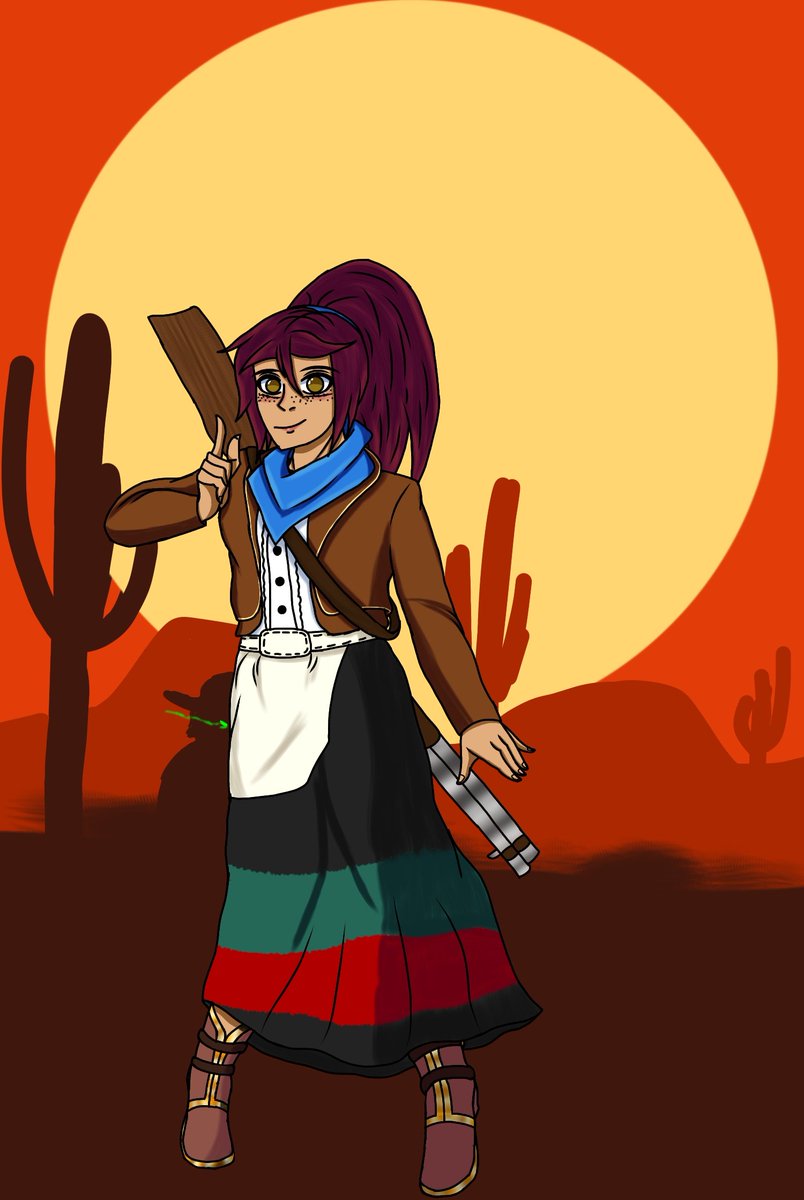 AyrtonTheHero19's tweet photo. "me llamo..ziria pancho y yo..he muerto..o eso creía! Al parecer eh renacido en el viejo oeste, como si fuera en un isekai hehe! Oh cierto también puedo convertirme en una asombrosa chica yegua! Genial eh?"

Después d un mes de trabajo, porfin esta una nueva oc, que lo disfruten! https://t.co/4zpZsc2Jw3