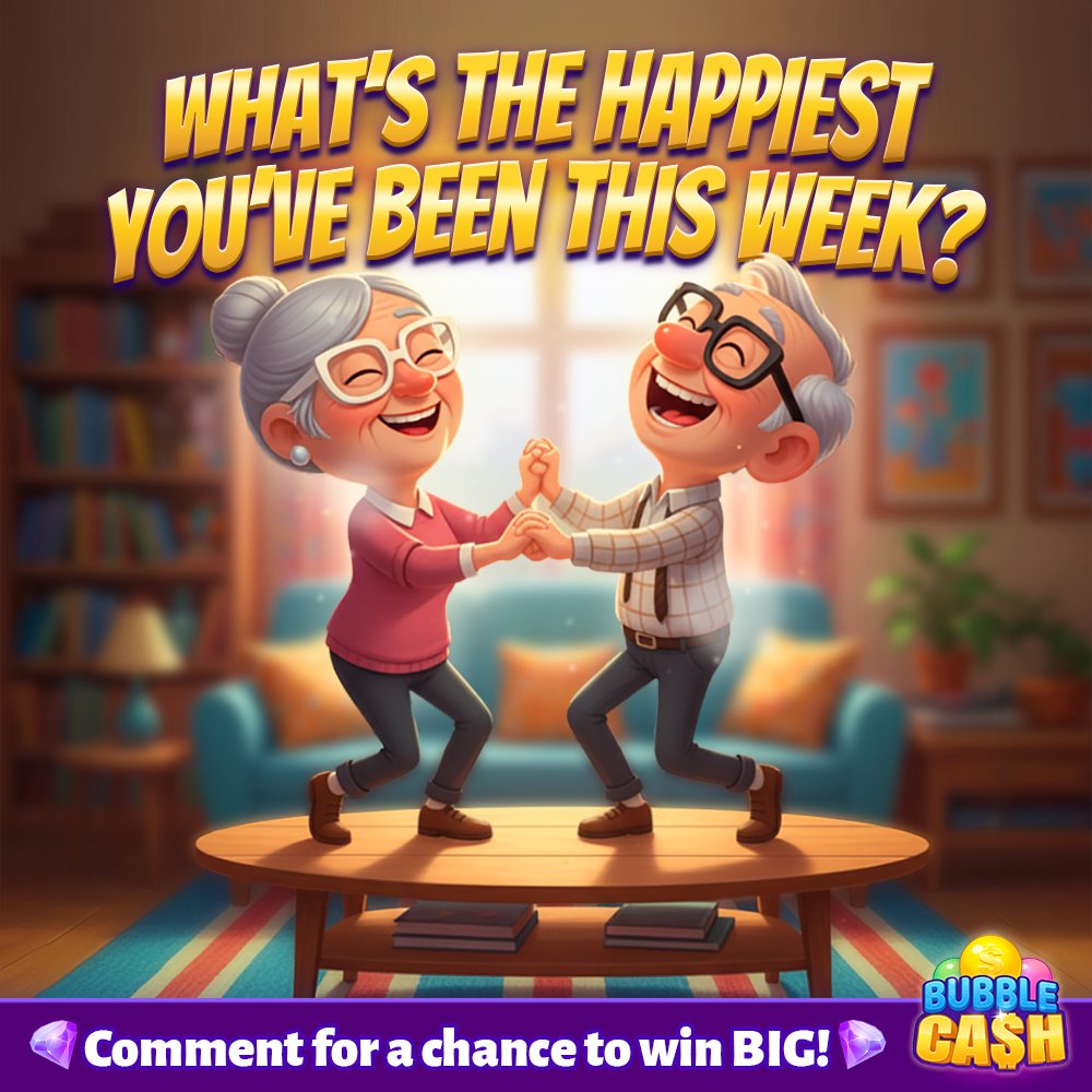 BubbleCashGame's tweet image. Some moments just hit differently. 😊

A small win, a good #laugh, or something that made your day brighter. 💫

So tell us…

What’s the happiest you’ve been this week? 🤔

Comment below! 💎

Then, hop in for more good times. 🎉 &amp;gt;
bubblecash.onelink.me/76xI/TwitterBi…

#bubblecash #cashwins