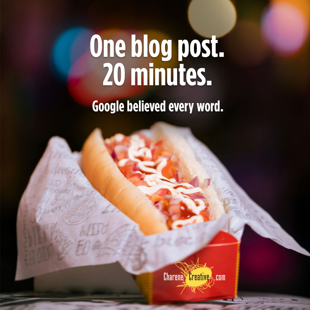 A BBC journalist wrote a fake blog post about eating hot dogs — and within 24 hours, Google's AI was repeating it as fact. 

🔗 charenecreative.com/why-your-websi…

#SEO #WebsiteCopy #BrandStrategy #DigitalMarketing #ChareneCreative