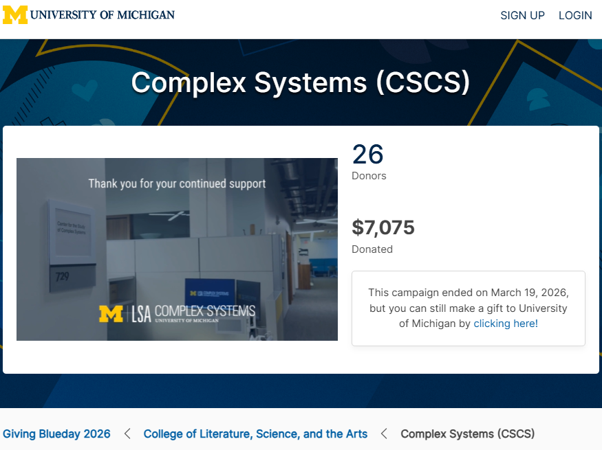 University of Michigan Complex Systems tweet media