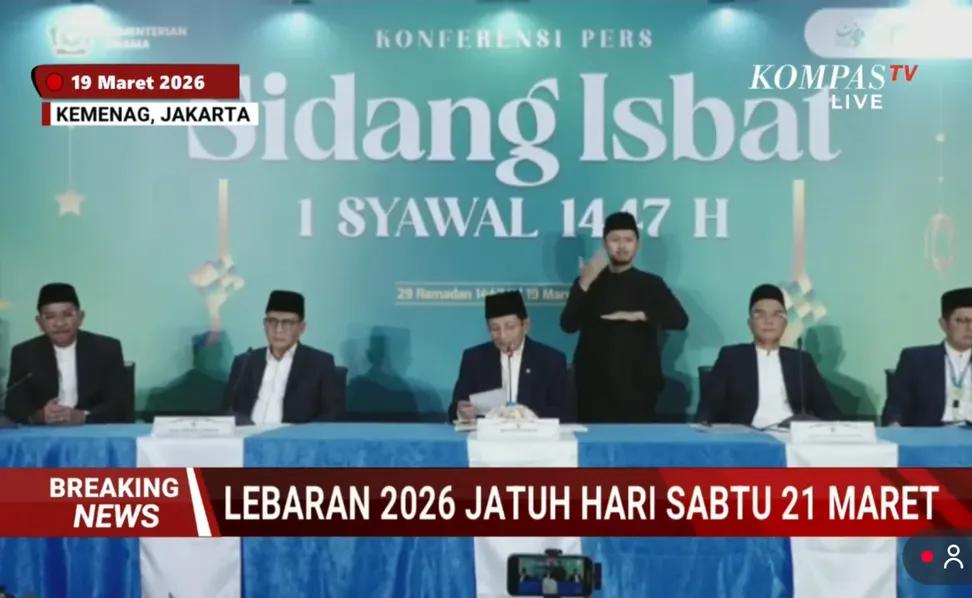 Tok! Kemenag Tetapkan Idul Fitri 1447 Hijriah Jatuh pada Sabtu, 21 Maret 2026