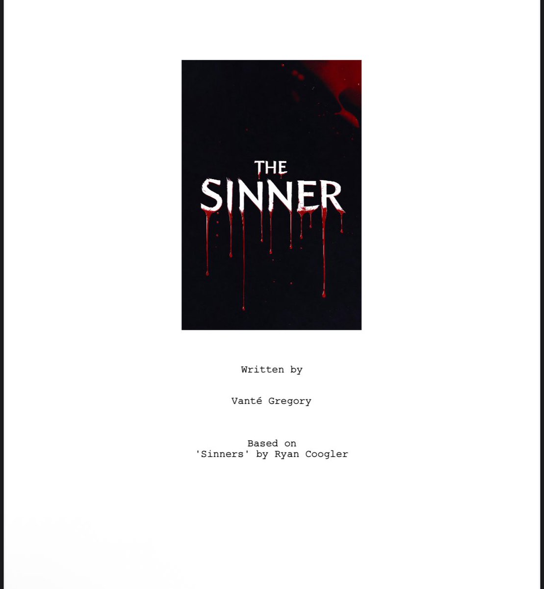 VanteGregory's tweet photo. Just finished my spec pilot.
If Ryan Coogler's SINNERS taught us that Black Southern Gothic can open #1 at the box office —
imagine what it does as a series: https://t.co/DByTKuGCSf https://t.co/TU1p08PGYt