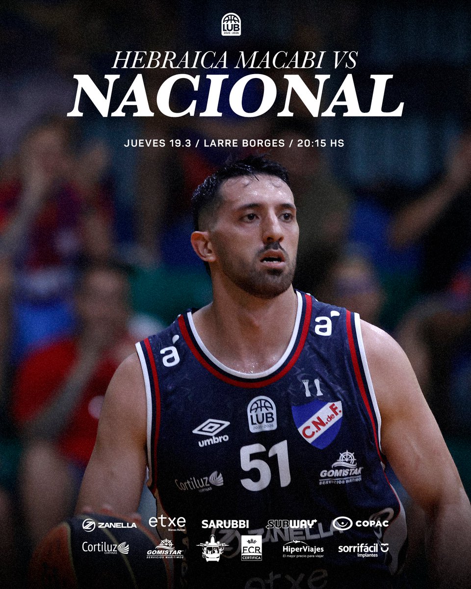 ¡Hoy #JuegaNacional!💯

🆚 Hebraica Macabi
📍 Larre Borges
🕛 20:15hs
🎟 TickAntel