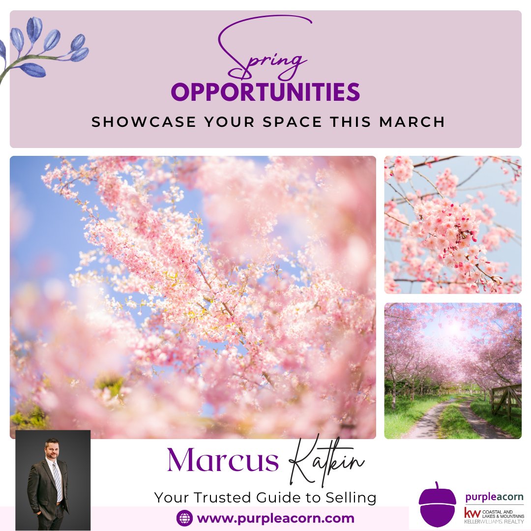 MarcusKatkin's tweet image. Spring is here—time to showcase your space and attract buyers! 🌸 Let Purple Acorn guide your journey to selling success.  
#SpringOpportunities #RealEstate #HomeSelling #MarcusKatkin #PurpleAcorn #KWCoastalRealty #DreamHome