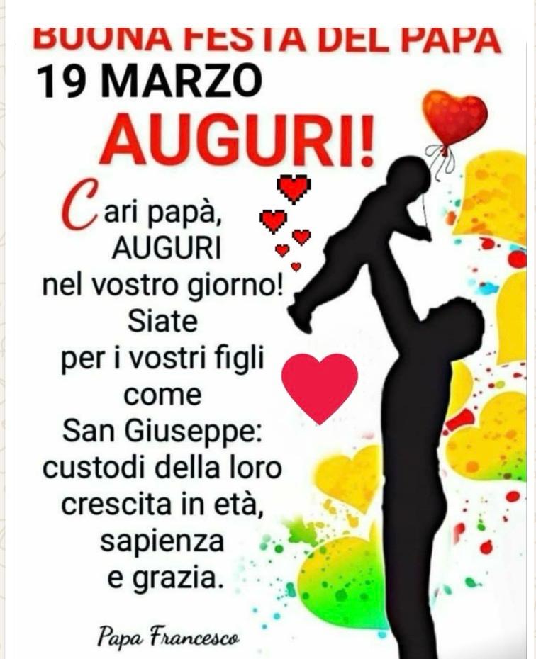 Si, augurissimi a tutti tutti tutti i Papà soprattutto e... a tutti i coloro che hanno proprio questo nome  !!❤️🌹🌷🌹😉😉😉